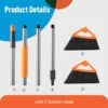 CLEANHOME Outdoor Brooms For Sweeping Patio, Commercial Grade Heavy Duty Broom With 2 Broom Head For Sweeping Garage,Deck,Kitchen,Straw, Outside Broom For Cleaning Pet Hair,Weeds,Leaves，Grey -Household Cleaning Supply Store 415SekWeQYL