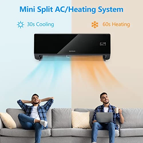 ROVSUN Wifi Enabled 9,000 BTU Mini Split AC/Heating System With Inverter, 19 SEER 115V Energy Saving Ductless Split-System Air Conditioner With Pre-Charged Condenser, Heat Pump & Installation Kit (Black Series) 6 ROVSUN Wifi Enabled 9,000 BTU Mini Split AC/Heating System With Inverter, 19 SEER 115V Energy Saving Ductless Split-System Air Conditioner With Pre-Charged Condenser, Heat Pump & Installation Kit (Black Series) - Image 4