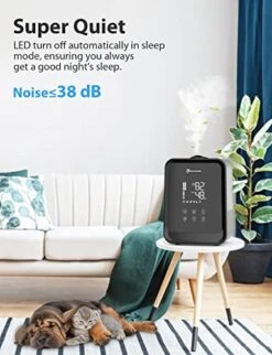 Elechomes HTJ-2119 Ultrasonic Humidifier 4.5L(1.19Gal) Vaporizer Cool Mist For Large Room Baby Bedroom With Remote Control, Large LED Touch Display, Whisper-Quiet, Child Lock, Lasts Up To 38 Hours -Household Cleaning Supply Store 417lSgeyl1L