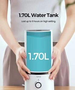 Raydrop® Cool Mist Humidifiers For Home Babies, 1.70 L Quiet And Small Ultrasonic Humidifier For Bedroom Nightstand, Space Saving, Auto Shut Off - (0.45 Gallon, US 110 V) -Household Cleaning Supply Store 4182WZvQKpL