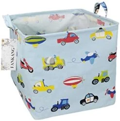 FANKANGSquare Nursery Hamper Storage Bins Canvas Laundry Basket Foldable With Waterproof PE Coating Large Storage Baskets Gift Baskets For Children, Office, Bedroom, Clothes,Toys (Square Black Lines) -Household Cleaning Supply Store 419qHVxBx7L. AC