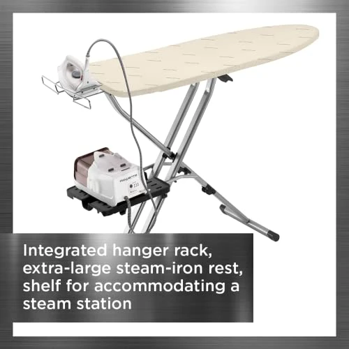 Rowenta Pro Compact Ironing Board With Hanger Rack 18 X 54 Inches Space Saving, Folding, 4 Legs IB9100,Beige 5 Rowenta Pro Compact Ironing Board With Hanger Rack 18 X 54 Inches Space Saving, Folding, 4 Legs IB9100,Beige - Image 3