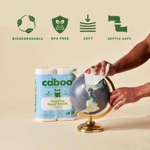 Caboo Tree Free Bamboo Paper Towels, 8 Rolls, Earth Friendly Sustainable Kitchen Paper Towels With Strong 2 Ply 5 Caboo Tree Free Bamboo Paper Towels, 8 Rolls, Earth Friendly Sustainable Kitchen Paper Towels With Strong 2 Ply - Image 3