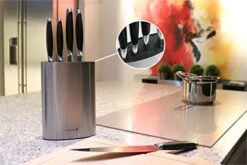 Coninx Stainless Steel Kitchen Knife Block - Modern Oval Kitchen Knife Holder & Universal Knife Block Without Knives - Kitchen Optimizing Knife Block Only - Safe, Stylish Knife Storage For Home 10 Coninx Stainless Steel Kitchen Knife Block - Modern Oval Kitchen Knife Holder & Universal Knife Block Without Knives - Kitchen Optimizing Knife Block Only - Safe, Stylish Knife Storage For Home -Household Cleaning Supply Store 41AHehMNONL