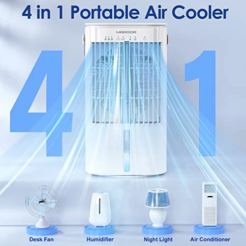 Portable Air Conditioner, 900ML Evaporative Air Cooler Fan With 2 Timer 2 Mist, Portable Air Cooler With 3 Speeds 7 Colors, Room Air Conditioner Portable For Room Office Car Camping 4 Portable Air Conditioner, 900ML Evaporative Air Cooler Fan With 2 Timer 2 Mist, Portable Air Cooler With 3 Speeds 7 Colors, Room Air Conditioner Portable For Room Office Car Camping - Image 2