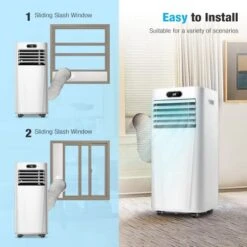 ZAFRO 8,000 BTU Portable Air Conditioners, Portable AC With Remote For Room Up To 350 Sq.Ft, 3-in-1 Air Conditioner, Digital Display/24Hrs Timer/Installation Kit, AC Unit For Home/Office/Dorms, White -Household Cleaning Supply Store 41BIqDFuMUL