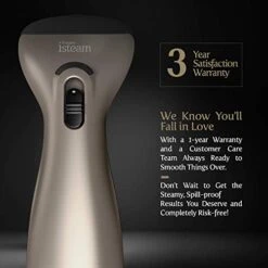 ISteam Steamer For Clothes [Luxury Edition] Powerful Dry Steam. Multi-Task: Fabric Wrinkle Remover- Clean- Refresh. Handheld Clothing Accessory. For All Kind Of Garments. Home/Travel [MS208 Gold] -Household Cleaning Supply Store 41CWWwWzHEL