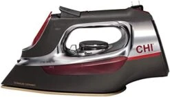 CHI Steam Iron For Clothes With Titanium Infused Ceramic Soleplate, 1700 Watts, Electronic Temperature Control, 8' Retractable Cord, 3-Way Auto Shutoff, 400+ Holes, Professional Grade, Silver (13102) -Household Cleaning Supply Store 41CqTKfT33L. AC