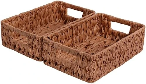 GRANNY SAYS Wicker Storage Baskets, Woven Baskets For Shelves, Waterproof Bathroom Baskets For Organizing, Wicker Baskets With Handles, Nature, 2-Pack 10 GRANNY SAYS Wicker Storage Baskets, Woven Baskets For Shelves, Waterproof Bathroom Baskets For Organizing, Wicker Baskets With Handles, Nature, 2-Pack - Image 8