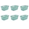 Sterilite 2 Bushel/71 L Ultra Laundry Basket, W/Titanium Handles, Aqua Chrome 6 Count(Pack Of 1) -Household Cleaning Supply Store 41F2lGrejzL