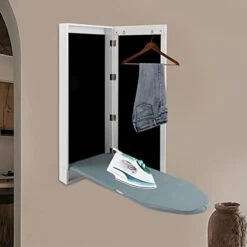 Wall Mounted Ironing Board, Waterproof And High-Temperature Resistant Multi-Functional Wall-Mounted Ironing Board, Foldable Ironing Hanging Mirror Door Storage Station For Home -Household Cleaning Supply Store 41FBXWQoSzL
