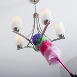 Kitchen + Home Large Static Duster - 27" Inch Electrostatic Feather Duster Attracts Dust Like A Magnet! - Cotton Candy -Household Cleaning Supply Store 41FGtfli7pL