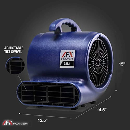 AFX POWER CAT 2 Air Mover Blower Carpet Dryer Floor Fan, For Restoration And Janitorial Use, To Clean And Dry Water Spills, Leaks Or Floods (1/3 HP) 5 AFX POWER CAT 2 Air Mover Blower Carpet Dryer Floor Fan, For Restoration And Janitorial Use, To Clean And Dry Water Spills, Leaks Or Floods (1/3 HP) - Image 3
