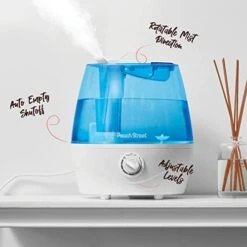 Cool Mist Humidifiers For Bedroom - 2.2L Water Tank, Baby, Office, Quiet Ultrasonic Air Vaporizer, Adjustable Mist Level, 360 Nozzle Rotation, Auto-Shut Off, Large Area Humidifier Easy Fill And Clean -Household Cleaning Supply Store 41Ge2jyJczL