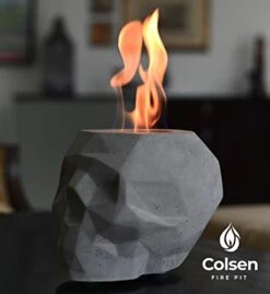 Colsen Tabletop Rubbing Alcohol Fireplace Indoor Outdoor Fire Pit Portable Fire Concrete Bowl Pot Fireplace (Skull) (Gray) -Household Cleaning Supply Store 41GtPOwKCNL