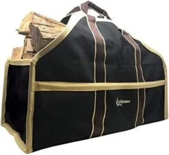Grillinator Ultimate Firewood Log Carrier - Black - Heavy Duty Durable Tote Bag For Wood - Self Standing Design With Padded Handles - 16 Gallon Capacity For Fireplace, Beach & Groceries -Household Cleaning Supply Store 41HFJkEIopL. AC