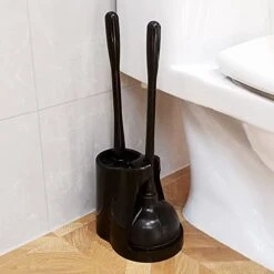 Casaphoria Toilet Plunger And Bowl Brush Combo For Bathroom Cleaning,Bathroom Accessories, Dark Black -Household Cleaning Supply Store 41Hn0UKat6S