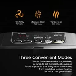 IRIS USA WOOZOO 1500-Watt Oscillating Portable Heater With Motion Sensor, Space Ceramic Fan For Desk, Fast Heating Indoor Room, Child Safe Personal Quiet Heater With Built-in Thermometer, Black -Household Cleaning Supply Store 41IHkE1lJkL