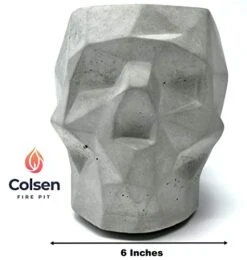 Colsen Tabletop Rubbing Alcohol Fireplace Indoor Outdoor Fire Pit Portable Fire Concrete Bowl Pot Fireplace (Skull) (Gray) -Household Cleaning Supply Store 41KfFQWoOcL