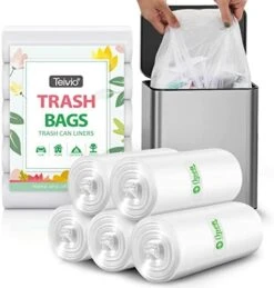 4 Gallon 330pcs Strong Trash Bags Colorful Clear Garbage Bags, Bathroom Trash Can Bin Liners, Small Plastic Bags For Home Office Kitchen, Fit 12-15 Liter, 3,3.5,4.5 Gal,Multicolor -Household Cleaning Supply Store 41Ku6T7FzQL. AC