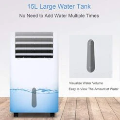 COSTWAY Evaporative Cooler, Portable Bladeless Air Cooler, Electric Fan & Humidifier With Remote Control, LCD Display, 3 Modes & 3 Speeds Air Conditioner For Indoor Home Office Dorms (40-Inch) -Household Cleaning Supply Store 41LAYiBLZ3L