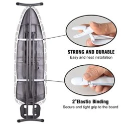 Ironing Board Cover And Pad, Standard Size 15" X 54" Iron Board Replacement Cover, 4 Layers Extra Thick Iron Board Cover Resist Scorching And Staining With Elastic Edge And 2 Fastener Straps -Household Cleaning Supply Store 41LGC5Xfd2L