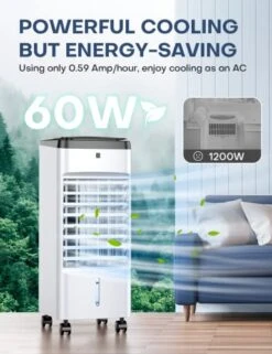 SKYICE Evaporative Air Cooler, 3-IN-1 Air Conditioner Portable For Room W/ 4 Modes & 3 Speed, 12H Timer, 1 Gal Detachable Water Tank, 4 Ice Packs, Remote, 70° Oscillation Air Cooler For Bedroom Indoor 8 SKYICE Evaporative Air Cooler, 3-IN-1 Air Conditioner Portable For Room W/ 4 Modes & 3 Speed, 12H Timer, 1 Gal Detachable Water Tank, 4 Ice Packs, Remote, 70° Oscillation Air Cooler For Bedroom Indoor -Household Cleaning Supply Store 41M0CFDbE4L