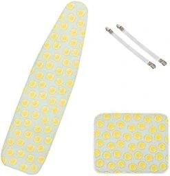 BRAMING Ironing Board Cover And Pad,100% Cotton And Heavy Duty Thick Padding With 1 Ironing Mat, Elasticized Edges, Fits Standard Sized Boards 15”X 54”(Purple And White Dots) -Household Cleaning Supply Store 41M3 sBzjaS. AC