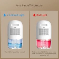 Mylinskin 720 Sq. Ft. Dehumidifier For Home And Bedroom, 57oz(1700ml) Quiet Dehumidifiers With Drain Hose, 2 Working Modes, Auto Shut Off - Smart Compact Dehumidifier For Bathroom, Basement, Closet, RV And More -Household Cleaning Supply Store 41M8kkLpwfL