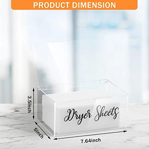 Acrylic Laundry Dryer Sheets Holder Fabric Softener Dispenser With Lid For Laundry Room Decor, Clear Fabric Softener Sheets Container Box Laundry Organization And Storage 7 Acrylic Laundry Dryer Sheets Holder Fabric Softener Dispenser With Lid For Laundry Room Decor, Clear Fabric Softener Sheets Container Box Laundry Organization And Storage - Image 5
