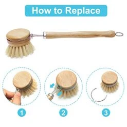 Cosumina Bamboo Kitchen Cleaning Brush Dish Cleaning Brush Long Handle Pan Pot Brush Dish Bowl Washing Cleaning Brush (5) -Household Cleaning Supply Store 41MbTpw0iuL