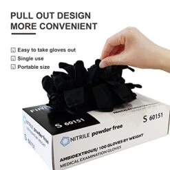 FINITEX - Black Nitrile Disposable Gloves, Exam Gloves, Powder-free, Latex-free, 3mil, Case Of 10 Boxes 11 FINITEX - Black Nitrile Disposable Gloves, Exam Gloves, Powder-free, Latex-free, 3mil, Case Of 10 Boxes -Household Cleaning Supply Store 41N9ci6KsLL
