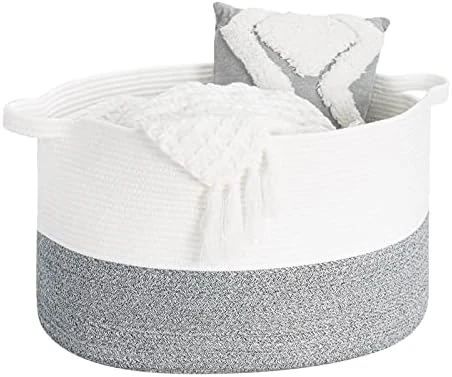INDRESSME XXXLarge Woven Rope Basket 21" X 14" Blanket Storage Basket With Long Handles Decorative Clothes Hamper Basket Extra Large Baskets For Blankets Pillows 10 INDRESSME XXXLarge Woven Rope Basket 21" X 14" Blanket Storage Basket With Long Handles Decorative Clothes Hamper Basket Extra Large Baskets For Blankets Pillows - Image 8