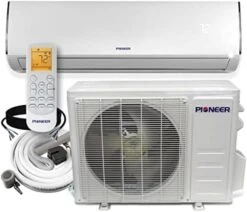 Pioneer Diamante Series Ductless Mini-Split Air Conditioner Inverter Heat Pump Full Set With 16 Ft. Kit -Household Cleaning Supply Store 41OyhtGs10L. AC 6
