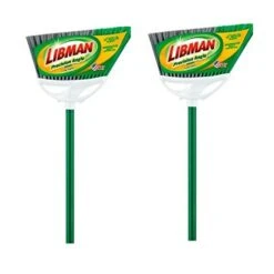 Libman 201 Precision Angle Broom With Recycled Broom Fibers, 2 Pack