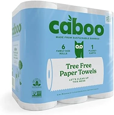 Caboo Tree Free Bamboo Paper Towels, 8 Rolls, Earth Friendly Sustainable Kitchen Paper Towels With Strong 2 Ply 8 Caboo Tree Free Bamboo Paper Towels, 8 Rolls, Earth Friendly Sustainable Kitchen Paper Towels With Strong 2 Ply - Image 6