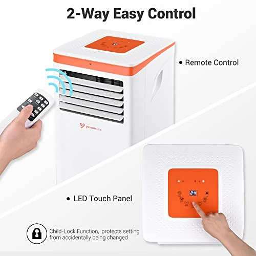 Yescom 10,000 BTU Portable Air Conditioner For Rooms Up To 300 Sq. Ft Compact Home AC Unit With Built-in Dehumidifier & Fan & Sleep Modes Remote Control Dust Cover Window Mount Kit For Home/Office 4 Yescom 10,000 BTU Portable Air Conditioner For Rooms Up To 300 Sq. Ft Compact Home AC Unit With Built-in Dehumidifier & Fan & Sleep Modes Remote Control Dust Cover Window Mount Kit For Home/Office - Image 2