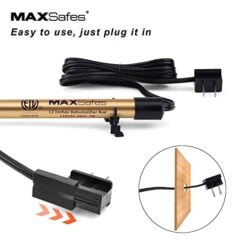 MAXSafes Gun Safe Dehumidifier Rod, Dry Golden Rod - Easy Installation Plug-in Electric Dehumidifier Eliminates Moisture For Gun Safes & Cabinets, ETL Approved, 12in -Household Cleaning Supply Store 41RusNVVc9L