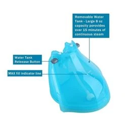 Portable Mini Steamer For Clothes, Handheld Travel Garment Steamer With Stainless Steel Nozzle & Fabric Brush, Detachable Water Tank (Gray : Blue) -Household Cleaning Supply Store 41RviTadx7L