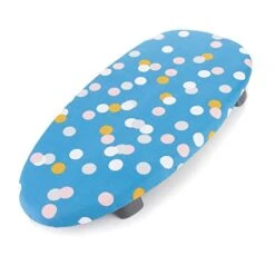 Minky Homecare Therma-Lite Space Saver Table Top Ironing Board (27.5 X 13.3 Inches) Lightweight, Compact, Flat-Folding Feet, Steam Iron Table. Ideal For Condos & Trailers, Blue Spots
