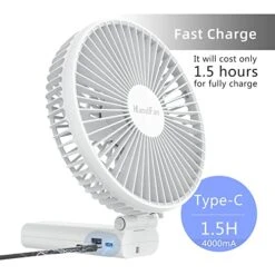 HandFan 6 Inch Handheld Fan 4000mAh Battery Operated Fan 6 Settings Personal Desktop Fan With 5-34H Working Time Removable Base Strong Airflow -Household Cleaning Supply Store 41Sp0UV6ktL