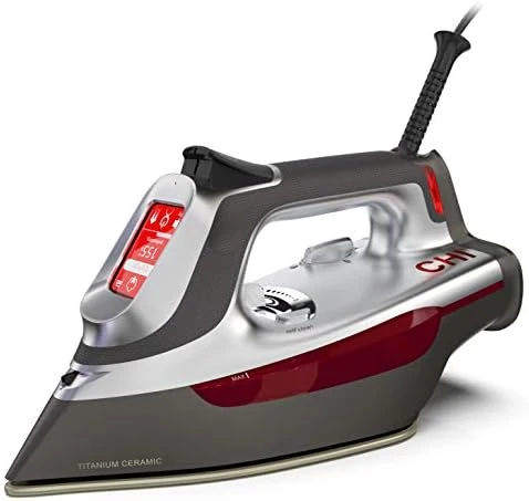 CHI Steam Iron For Clothes With Electronic Temperature Control, Titanium Infused Ceramic Soleplate, 1700 Watts, XL 10’ Cord, 3-Way Auto Shutoff, 300+ Holes, Professional Grade, Silver (13107) 11 CHI Steam Iron For Clothes With Electronic Temperature Control, Titanium Infused Ceramic Soleplate, 1700 Watts, XL 10’ Cord, 3-Way Auto Shutoff, 300+ Holes, Professional Grade, Silver (13107) - Image 9