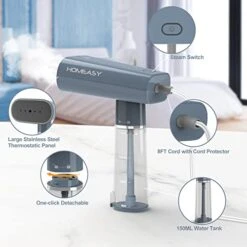 Clothes Steamer Travel, HOMEASY Handheld Steamer For Clothes Garment Steamer Portable Iron Clothes Steamer Fabric Wrinkle Remover With Fast 25s Heat-up Detachable Water Tank, Blue -Household Cleaning Supply Store 41TegPFDkkL