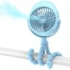 Misting Baby Stroller Fan, Personal Handheld Fan With 3 Strong Speeds, Clip On Fan With Flexible Tripod, 270° & 360° Pivoting, Battery Operated Spray Fan For Golf Cart Treadmill Camping Office, Blue -Household Cleaning Supply Store 41U2xMy0xWL