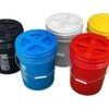 Bucket Kit, Five Colored 5 Gallon Buckets With Matching Gamma Seal Lids (one Each: Blue, Red, Yellow, White, Black) -Household Cleaning Supply Store 41U8YONuD7L