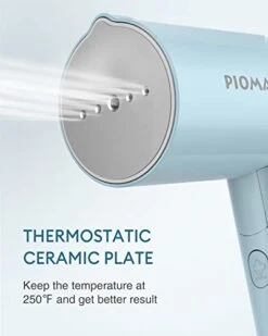 PIOMATIC Steamer For Clothes, Handheld Foldable Clothing Wrinkles Remover For Garments With Thermostatic Ceramic Plate, 30-Second Fast Heat-up, Hand Portable Mini Fabric Steamer For 120V Countries -Household Cleaning Supply Store 41UeEcG2cXL