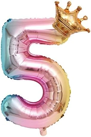 Ntpwenla Aluminum Film 32 Inch Digital Crown Foil Number Balloons Gradient Color Digital Balloon,Baby Birthday Shower Wedding Anniversary Balloon (1) 8 Ntpwenla Aluminum Film 32 Inch Digital Crown Foil Number Balloons Gradient Color Digital Balloon,Baby Birthday Shower Wedding Anniversary Balloon (1) - Image 6