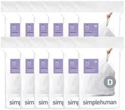 Simplehuman Code E Custom Fit Drawstring Trash Bags In Dispenser Packs, 60 Count, 20 Liter / 5.3 Gallon, White -Household Cleaning Supply Store 41XE0hZyxdL. AC