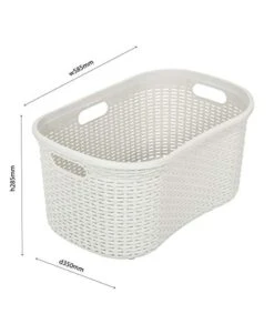 Addis Faux Rattan Hipster Laundry Basket 40 Litre, Calico/Cream -Household Cleaning Supply Store 41XO1ltghsL