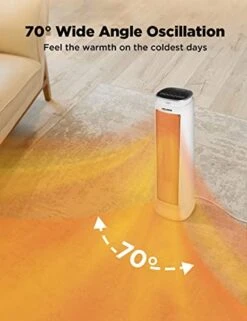 PELONIS PHTPU1501 Ceramic Tower 1500W Indoor Space Heater With Oscillation, Remote Control, Programmable Thermostat & 8H Timer, ECO Mode, Tip-Over Switch & Overheating Protection, White 10 PELONIS PHTPU1501 Ceramic Tower 1500W Indoor Space Heater With Oscillation, Remote Control, Programmable Thermostat & 8H Timer, ECO Mode, Tip-Over Switch & Overheating Protection, White -Household Cleaning Supply Store 41XaP54xlRL